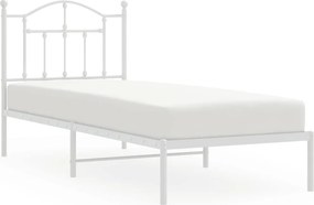 vidaXL fehér fém ágykeret fejtámlával 90x190 cm