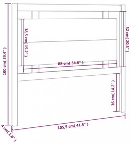 tömör fenyőfa ágyfejtámla 105,5 x 4 x 100 cm