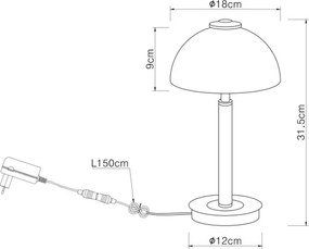 Globo 21953N - ULDIN érintésvezérelt, dimmelhető LED asztali lámpa LED/7W/230V 3000K matt króm