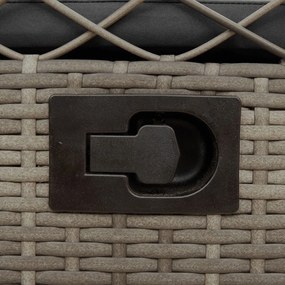 2 db szürke polyrattan dönthető kerti szék