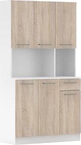 Hatajtós szekrény, fehér/sonoma tölgy, PELION NEW