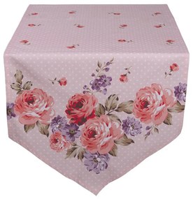 Rózsa virágos pamut asztali futó 50x160 cm Dotty Rose