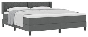 Boxspringágy matraccal - Sötétszürke, 180 x 200 cm, Szövet.