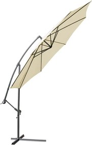 MIADOMODO Összecsukható napernyő fogantyúval 350 cm bézs
