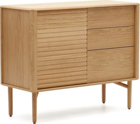 Natúr színű alacsony komód tölgyfa dekorral 105x86 cm Lenon – Kave Home