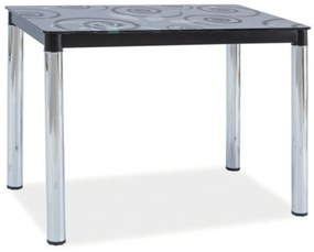 Étkezőasztal Damar II 100 x 60 cm, fekete / ezüst