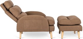 Pihenőfotel barna színben, lábtartóval HENRY