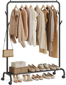 SONGMICS ruhatartó állvány 50 kg maximális teherbírással fekete színben