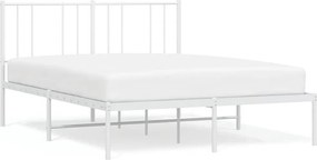 vidaXL fehér fém ágykeret fejtámlával 160 x 200 cm