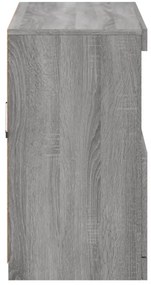 szürke sonoma színű tálalószekrény LED-ekkel 81 x 37 x 67 cm