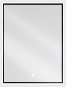 Mexen Erma világító fürdőszobai tükör 60 x 80 cm, LED 6000K, páramentes, fekete keret - 9814-060-080-611-70