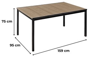 Rowen 6+1 kerti bútor garnitúra szett kőris-grafit