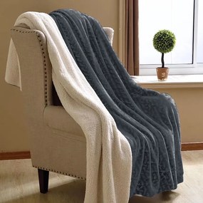 Takaró DeLuxe pulóver báránnyal Sötét szürke Méret takaró-takaró: 200x230 cm