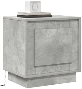 Éjjeli Asztal LED Fényekkel Betonszürke 44x34,5x45 cm
