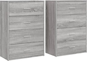 vidaXL 2 db szürke sonoma színű szerelt fa tálalószekrény 60x31x84 cm