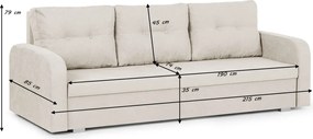 POLA Háromszemélyes kanapé Cappuccino