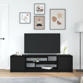 fekete tölgy színű szerelt fa TV-szekrény 188,5x41x50 cm