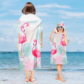 Poncsó törölköző családi szett FLAMINGO, színes – 2 db