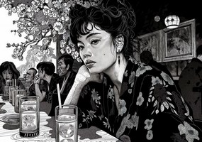 Poszter 66,5x46,5cm Fekete Kimono