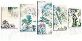 5-részes kép kínai ország festmény