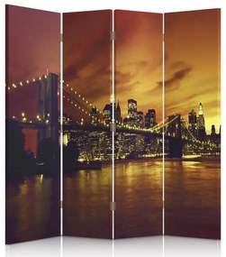 Gario Paraván Brooklyn híd és Manhattan naplementében Méret: 145 x 170 cm, Kivitelezés: Klasszikus paraván