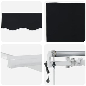 Automatikus Behúzható Napellenző Fekete 450x300 cm