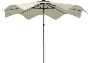 Outsunny Kerti Napernyő Ø292x248 cm Kézi Teraszi Napernyő 32 Napelemes LED Fénnyel 8 Rúddal Állítható Szöggel Vízálló és Szellőző Rácsokkal Teraszra E