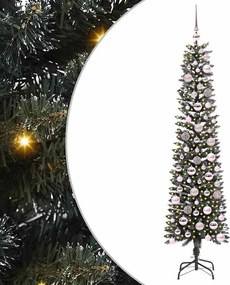 vidaXL Mű karácsonyfa 300 LED-del Zöld 180 cm PVC és Műanyag és Acél