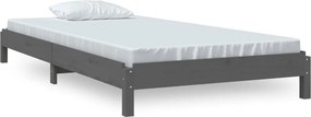 vidaXL szürke tömör fenyőfa egymásra rakható ágy 75x190 cm