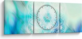 Kép - Merkaba türkiz háttérrel (órával) (90x30 cm)
