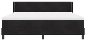 Boxspring Ágy Mattal Fekete 180x200 cm Bársony