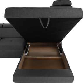 Ülőgarnitúra, sötétszürke, szövet Stark, jobbos, MAVIS