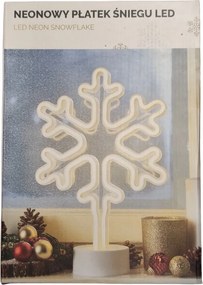 Karåcsonyi dekoråció Fényes Neon Hópehely Låmpa Meleg fehér