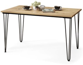 Mazzoni HAIRPIN S-120 Artisan Tölgy - LOFT STÍLUSÚ ASZTAL KONYHÁBA/ÉTKEZŐBE/NAPPALIBA