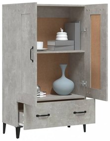betonszürke szerelt fa magasszekrény 70 x 31 x 115 cm