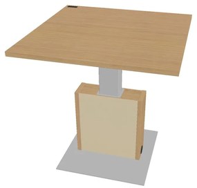 Verno+ S állítható magasságú tárgyalóasztal 120 x 120 cm, világos tölgy / vanília