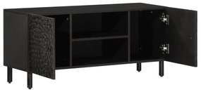 fekete tömör mangófa TV-szekrény 105 x 33 x 46 cm