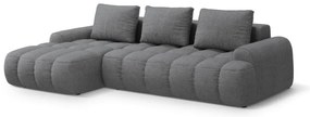 Szürke kinyitható-tárolóhelyes sarokkanapé (bal oldali-heverő résszel) Linz – Cosmopolitan Design