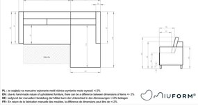 Barna kordbársony kinyitható sarokkanapé (jobb oldali) Lofty Lilly – Miuform