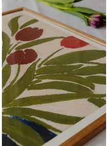 Poszter 70x50 cm Tulips in a Blue Vase – Anine Cecilie Iversen – The Poster Club