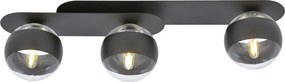 EMIBIG 1121-3 PLAZA Loft Mennyezeti Lámpa Fekete, Átlátszó E14 IP20