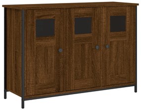 barna tölgy színű szerelt fa tálalószekrény 100 x 35 x 70 cm