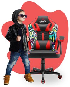Hells Gyerek játékszék Hell's Chair HC-1001 KIDS Graffiti Black Red