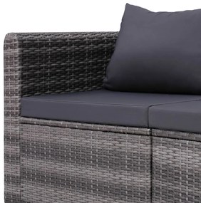 2 db szürke polyrattan kerti sarokkanapé