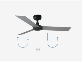 FARO 34285 - Mennyezeti lámpa CRUISER S fekete átm. 106 cm + távirányítás
