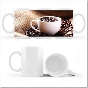 Fényképes bögre Kávébabokkal teli bögre