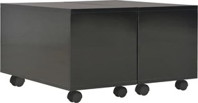 vidaXL magasfényű fekete szerelt fa dohányzóasztal 60 x 60 x 35 cm