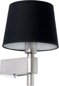 Faro Room fali lámpa, fekete, szatén nikkel, E27, IP20, modern design