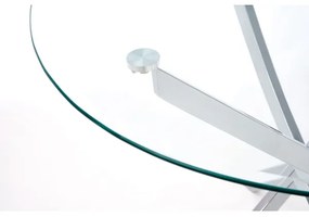 Étkezőasztal ESTEN átlátszó/ezüstszínű