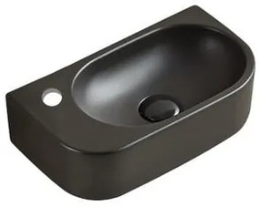 Mosdótál SAT Infinitio 40x21,5 cm fekete matt felülettel túlcsordulás nélkül SATINF4021LBKM